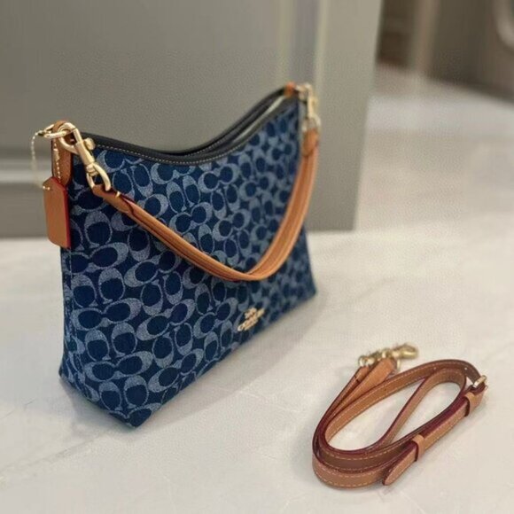 COACH Laurel Shoulder Bag - Blue Denim - Picture 2 of 8